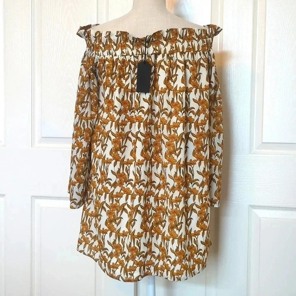 Lucca - Kate Ruffle White Mustard Dress - Picture 6 of 7